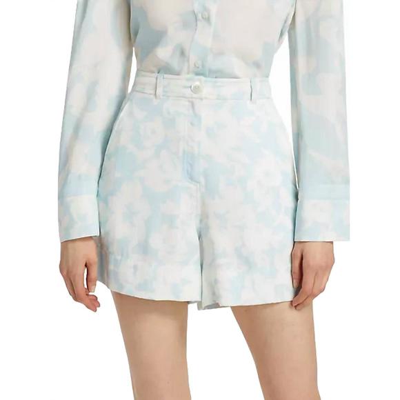NEW DEREK LAM 10 CROSBY anora shorts in blue multi - Picture 2 of 4